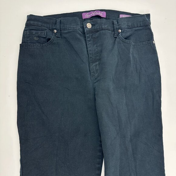 Gloria Vanderbilt Amanda Straight Leg Women's size 14P Black Denim Jeans - Picture 2 of 5
